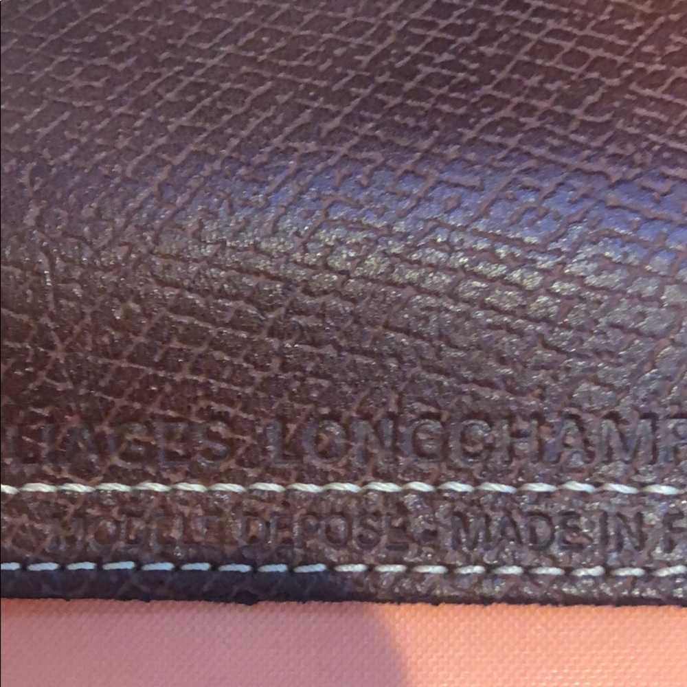Longchamp Orange Nylon Tote with Brown Leather Trim - Picture 8 of 8